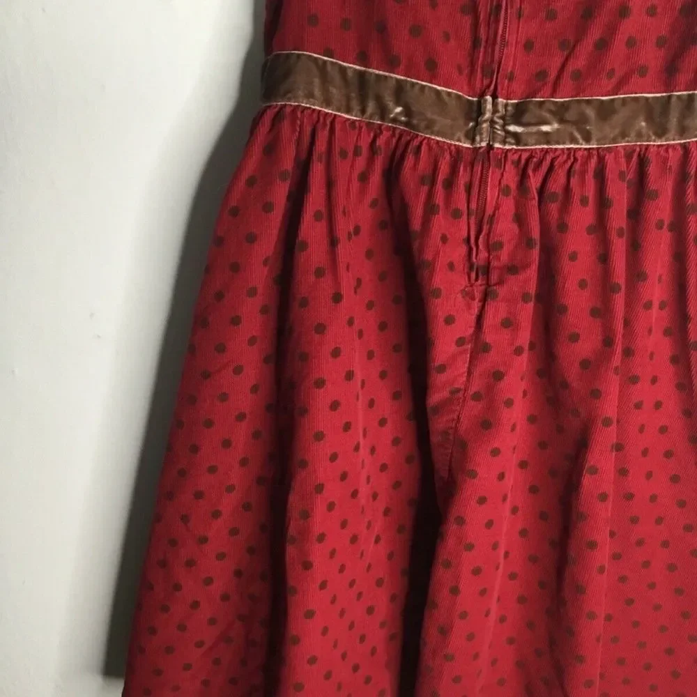 Vintage Baby GAP‎ Toddler Girl Red/Brown Floral Velour Dress Size 4T